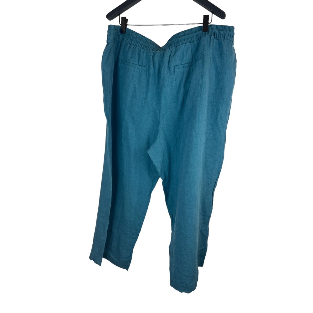 NWT Athleta Retreat Linen Wide Leg Pant Teal Blue/Green Women's Plus Size 26 - Picture 2 of 16